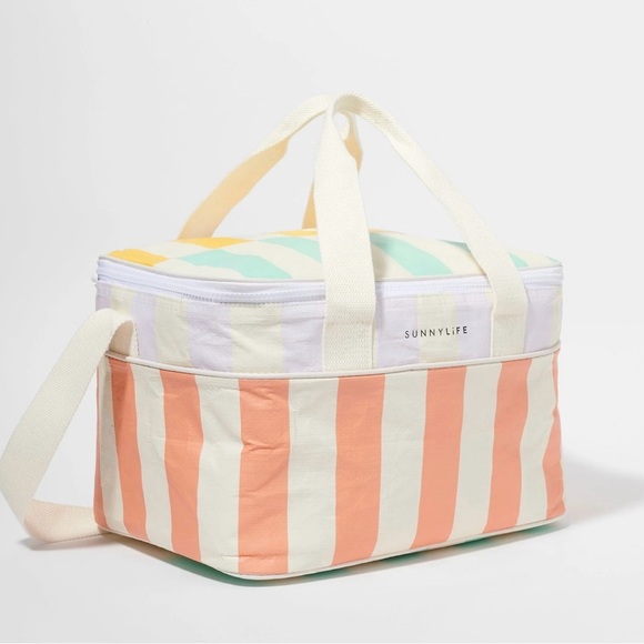 Sunnylife Handbags - Sunnylife Multicolor Striped Cooler Bag NWT